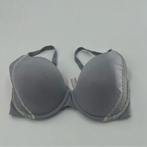 Victoria’s Secret Gray and White Lace Lined Perfect Coverage Bra